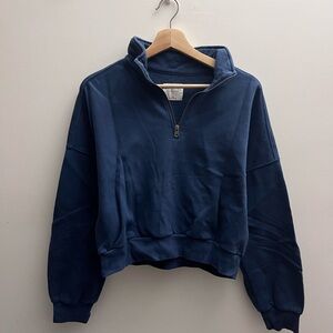 Abercrombie & Fitch Blue Half-Zip Sweater